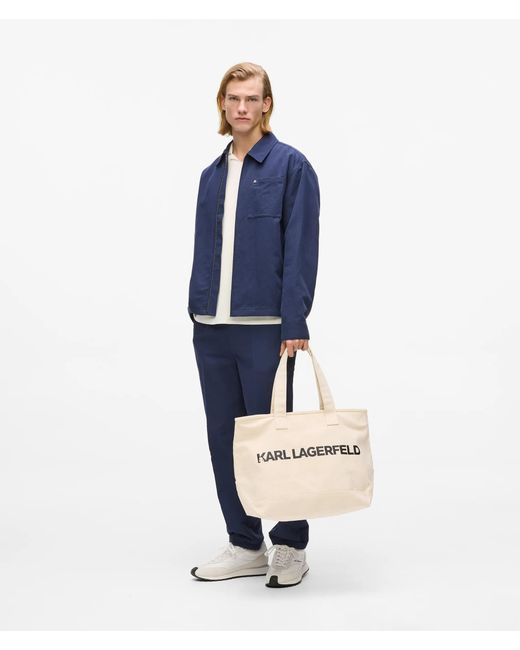 Sac En Toile Avec Logo Extra-Large, Homme, Taille Karl Lagerfeld pour homme en coloris White