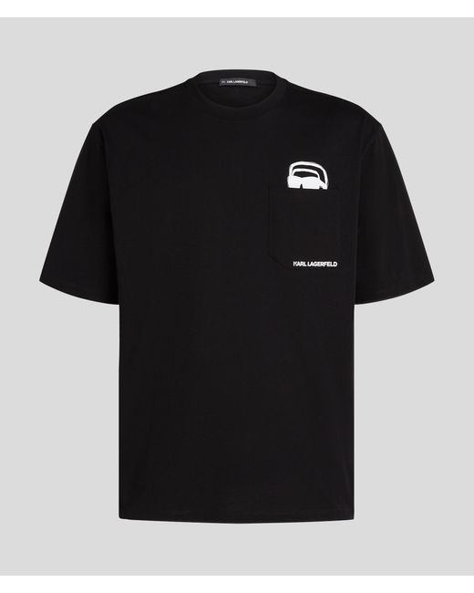 Karl Lagerfeld Black Ikon Peek-a-boo Pocket T-shirt for men