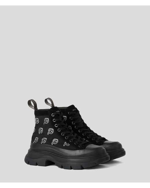 Karl Lagerfeld Black K/ikonik Nft Luna Rhinestone Boots