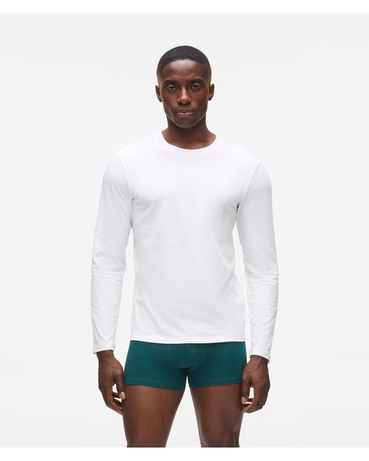 Karl Lagerfeld Blue Lounge Long-Sleeved T-Shirt – 2 Pack for men