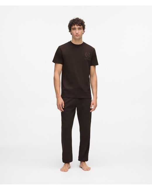 Karl Lagerfeld Black Crest Loungewear T-Shirt for men