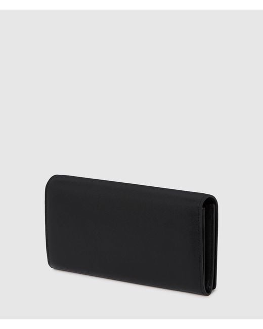 Karl Lagerfeld Black K/Signature Continental Flap Wallet