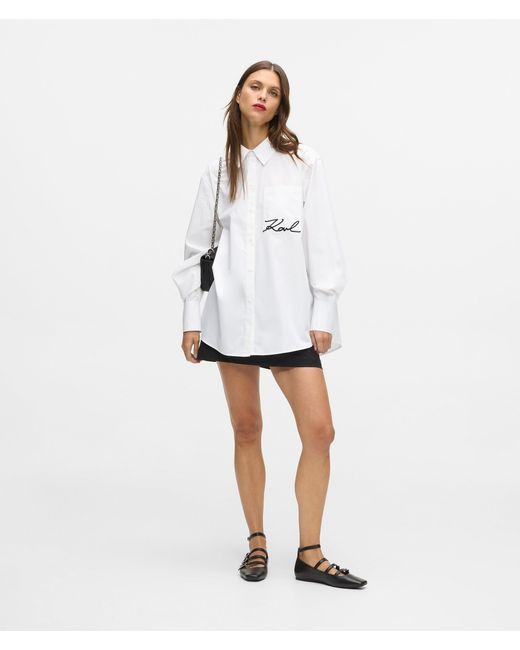 Karl Lagerfeld White Signature Pocket Shirt