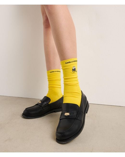 Karl Lagerfeld Black Mia Penny Loafers