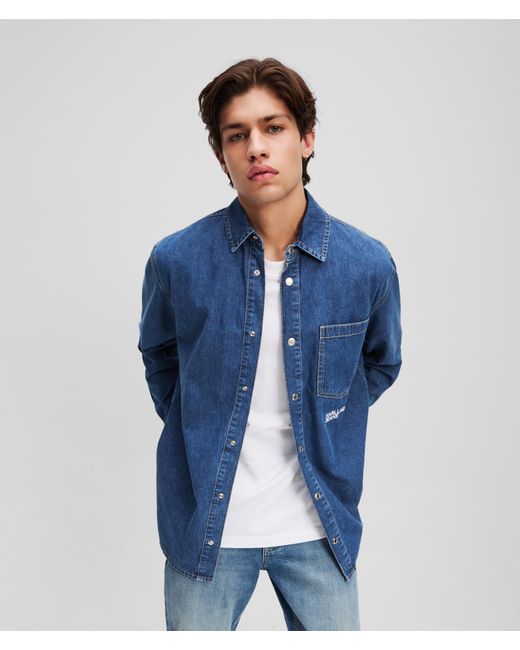 Chemise En Denim Avec Le Logo Karl Lagerfeld pour homme en coloris Blue