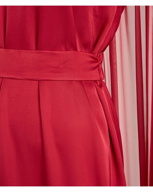 Karl Lagerfeld Red Cape Midi Dress