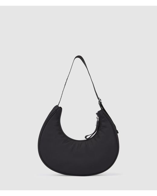 KL Jeans Black Logo Nylon Moon Shoulder Bag
