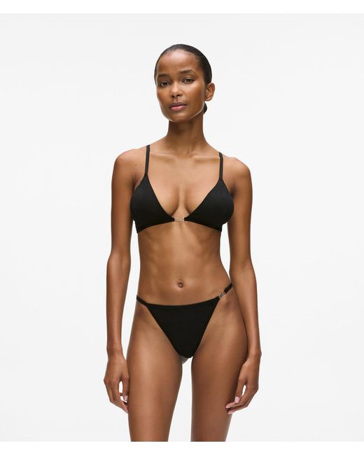 Karl Lagerfeld Black Signature Triangle Bralette