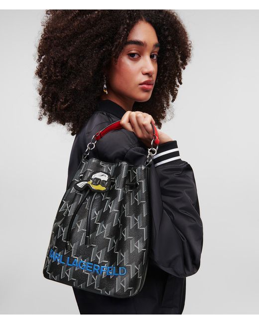 Karl Lagerfeld Disney X Bucket Bag in Black | Lyst UK