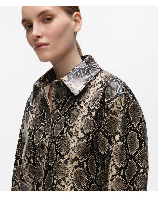 Karl Lagerfeld Gray Faux-Python Overshirt