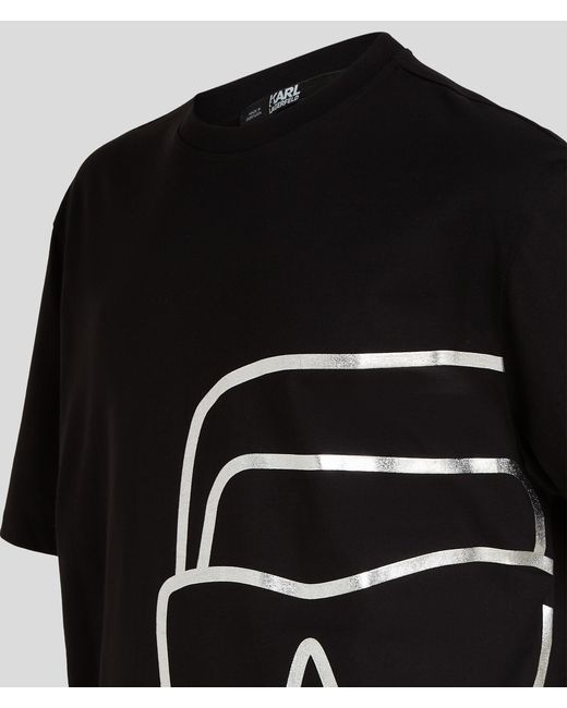 Karl Lagerfeld Black K/ikonik Metallic T-shirt for men