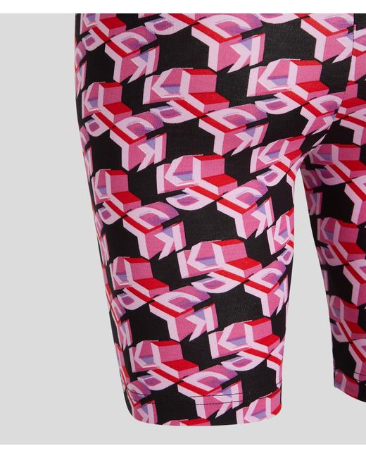 Short Cycliste Klj Monogram Karl Lagerfeld en coloris Pink