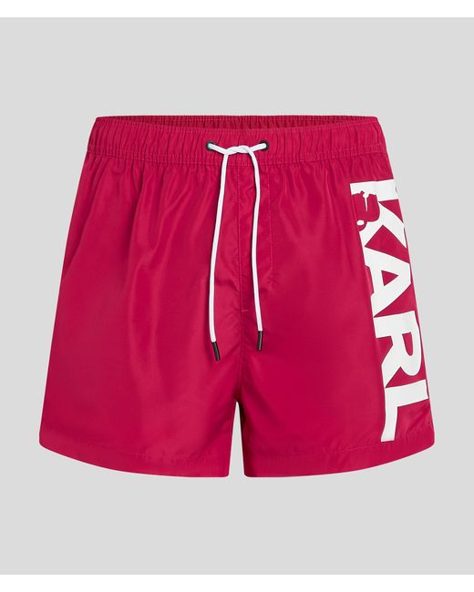 Karl Lagerfeld Red Karl Logo Short Boardshorts for men