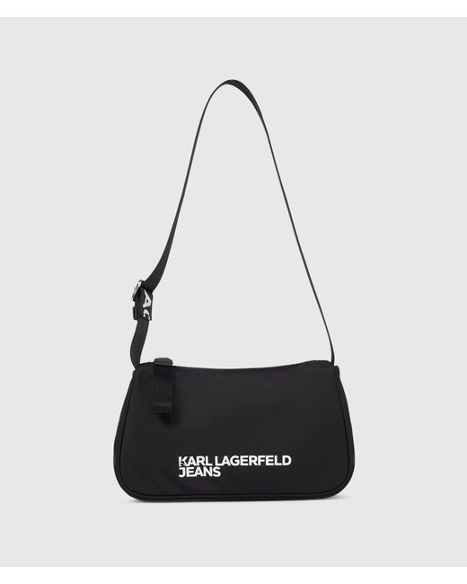 KL Jeans White Logo Nylon Shoulder Bag