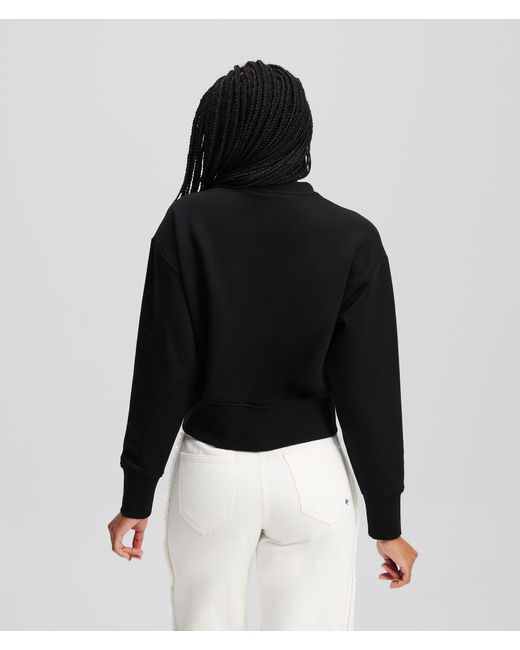 Karl Lagerfeld Black Sweatshirt Mit Klj-Monogramm, Frau, Größe