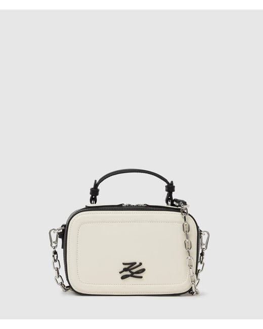 Karl Lagerfeld Natural K/Autograph Color-Block Square Bag