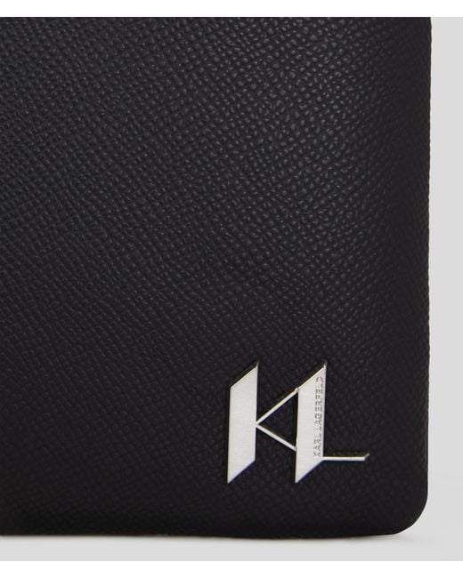 K/Monogram Leather Pouch, Homme, Taille Karl Lagerfeld pour homme en coloris Black