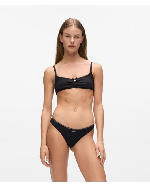 Karl Lagerfeld Black Ikon Shimmer Thong