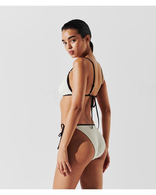 Karl Lagerfeld Brown Hotel Karl Crochet Triangle Bikini Top