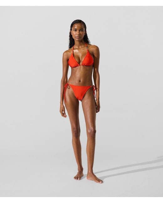 Karl Lagerfeld Red Triangle Bikini Top
