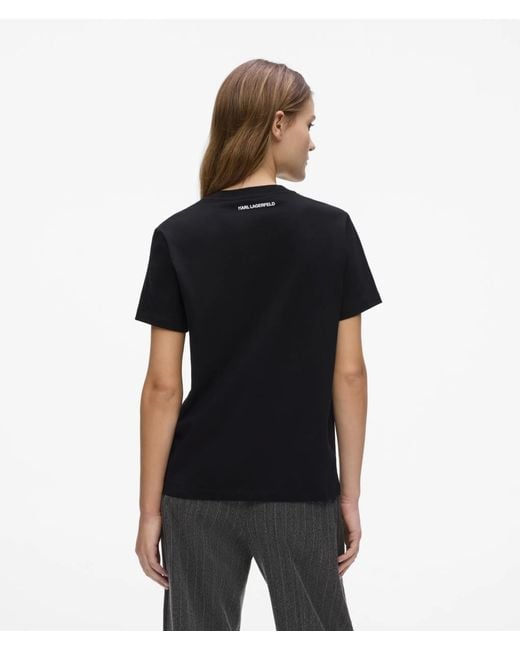 Karl Lagerfeld Black Rue St-Guillaume Regular‑Fit T-Shirt