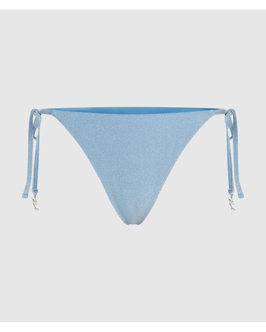 Karl Lagerfeld Blue Signature Tanga Bikini Bottoms