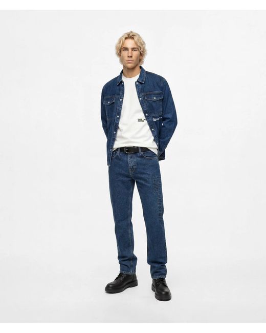 KL Jeans Blue Logo Straight Jeans for men