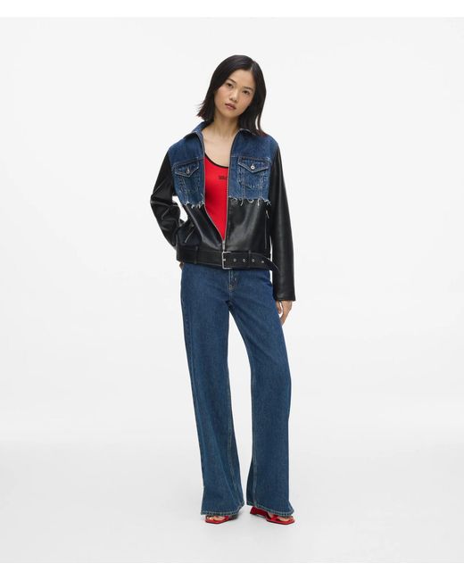 KL Jeans Blue Split-Hem Mid-Rise Relaxed Jeans