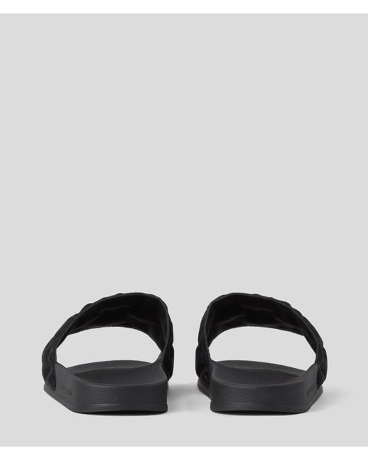 Karl Lagerfeld Black Kl Monogram Padded Sandals