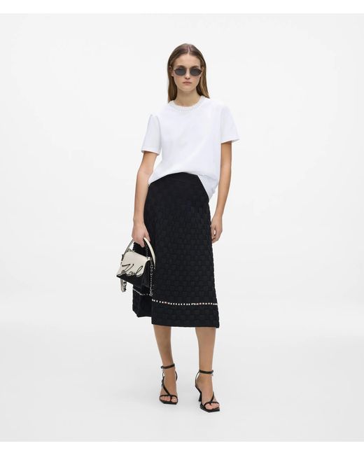 Karl Lagerfeld White Faux-Pearl Neck T-Shirt