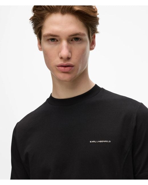 Karl Lagerfeld Black Metallic Logo T-Shirt for men