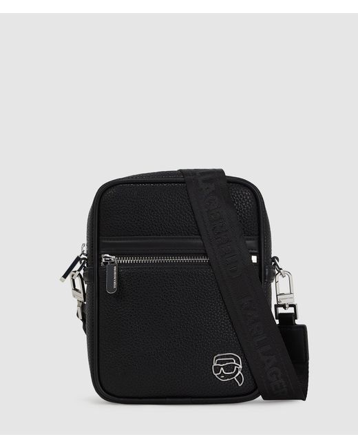 Karl Lagerfeld Black Ikon Outline Crossbody Bag for men