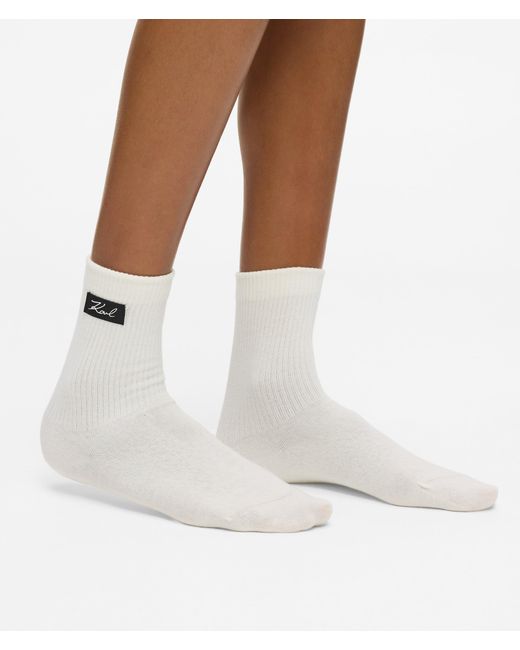 Chaussettes Avec Logo Signature – Lot De 2 Paires, Femme, Taille Karl Lagerfeld en coloris Black