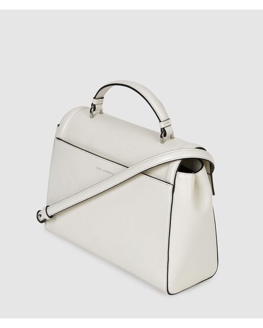 Karl Lagerfeld Natural K/Autograph Medium Top Handle Bag