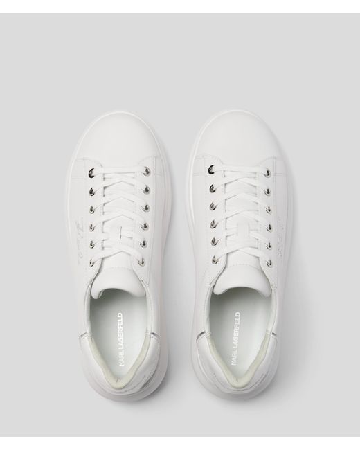 Karl Lagerfeld White Kapri Rhinestone Sneakers