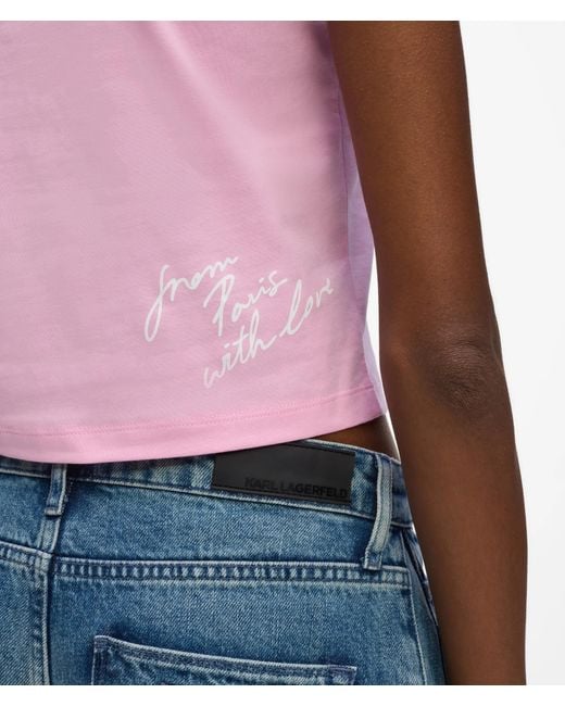 Karl Lagerfeld Red Bonjour Babe T-Shirt