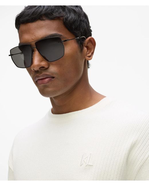 Karl Lagerfeld White Textured Monogram T-Shirt for men