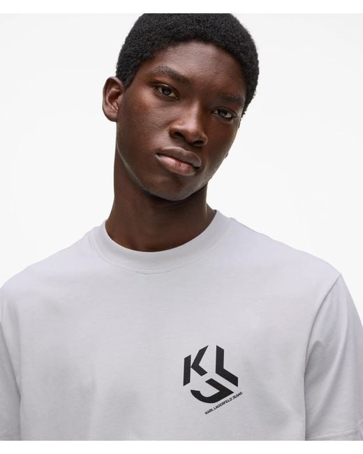 KL Jeans White Monogram T-Shirt for men