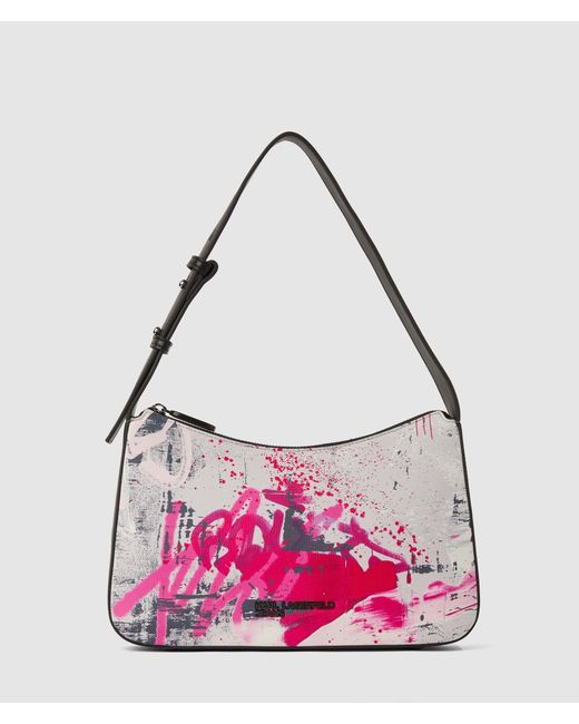 KL Jeans Pink Graffiti Print Shoulder Bag, Multicoloured