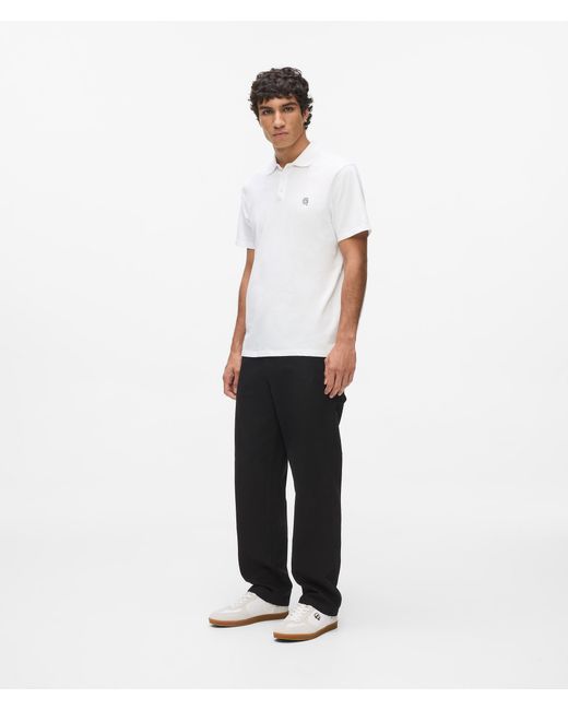 Karl Lagerfeld White Ikon Jersey Polo Shirt for men