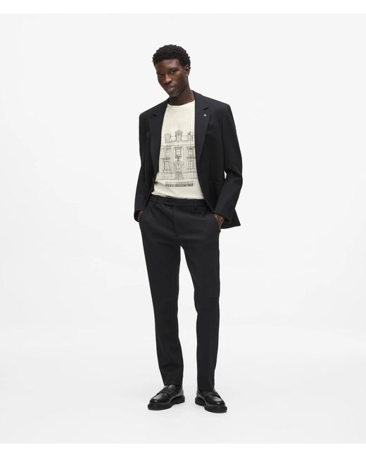 Karl Lagerfeld White Maison De Karl Sketch T-Shirt for men