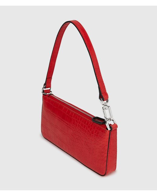 KL Jeans Red Transformable Croco Pouch