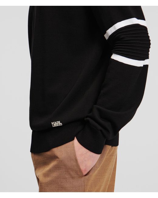 Karl Lagerfeld Black Mock-neck Sweater for men