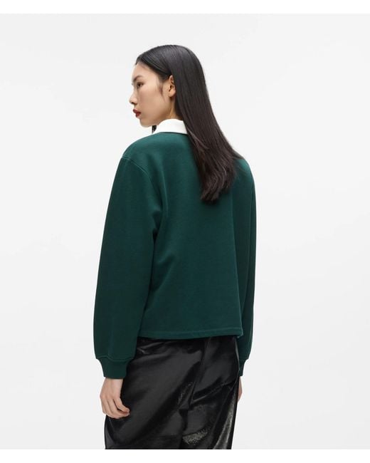 Karl Lagerfeld Green Signature Polo Sweatshirt