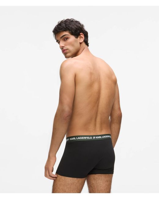 Karl Lagerfeld Black Contrast Waistband Trunks – 5-Pack for men