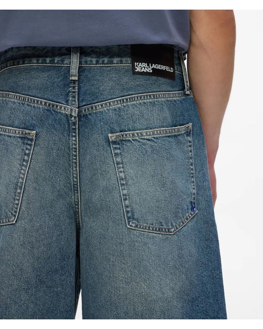 KL Jeans Weit Geschnittene Shorts Aus Denim Mit Waschung, Herren, Größe in Blue für Herren