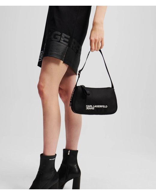 KL Jeans White Logo Nylon Shoulder Bag