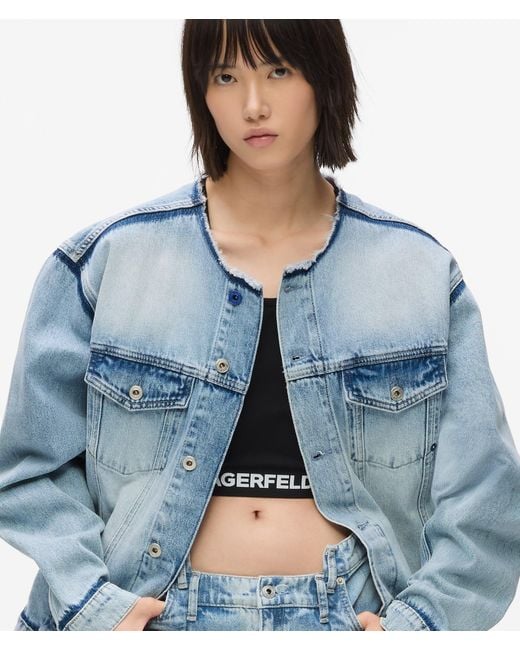 KL Jeans Blue Collarless Denim Jacket