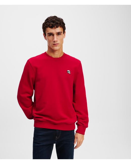 Karl Lagerfeld Red Karl Ikon Patch Sweatshirt for men