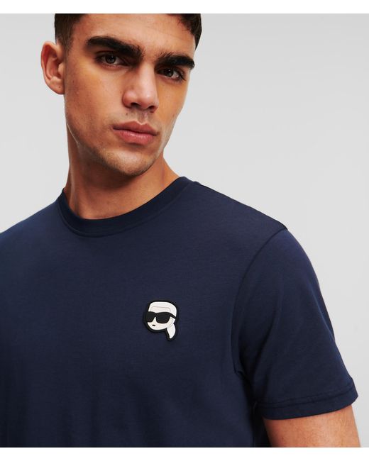 Karl Lagerfeld Blue Karl Ikonik Patch T-shirt for men